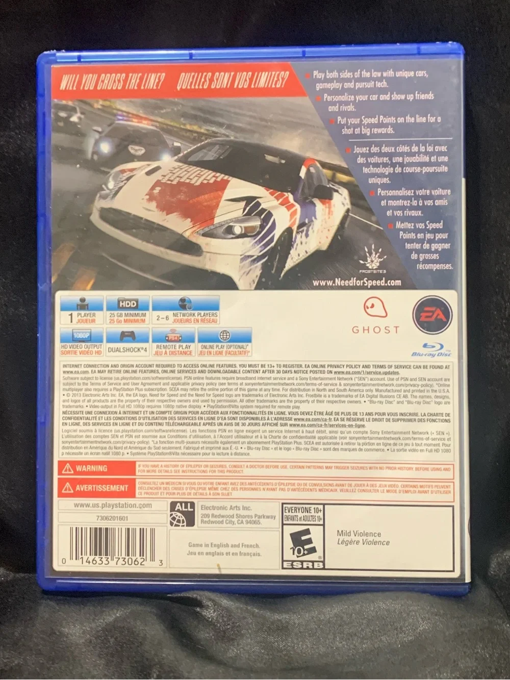 NEED FOR SPEED Rivals PS4 Video Game Rated E EUC